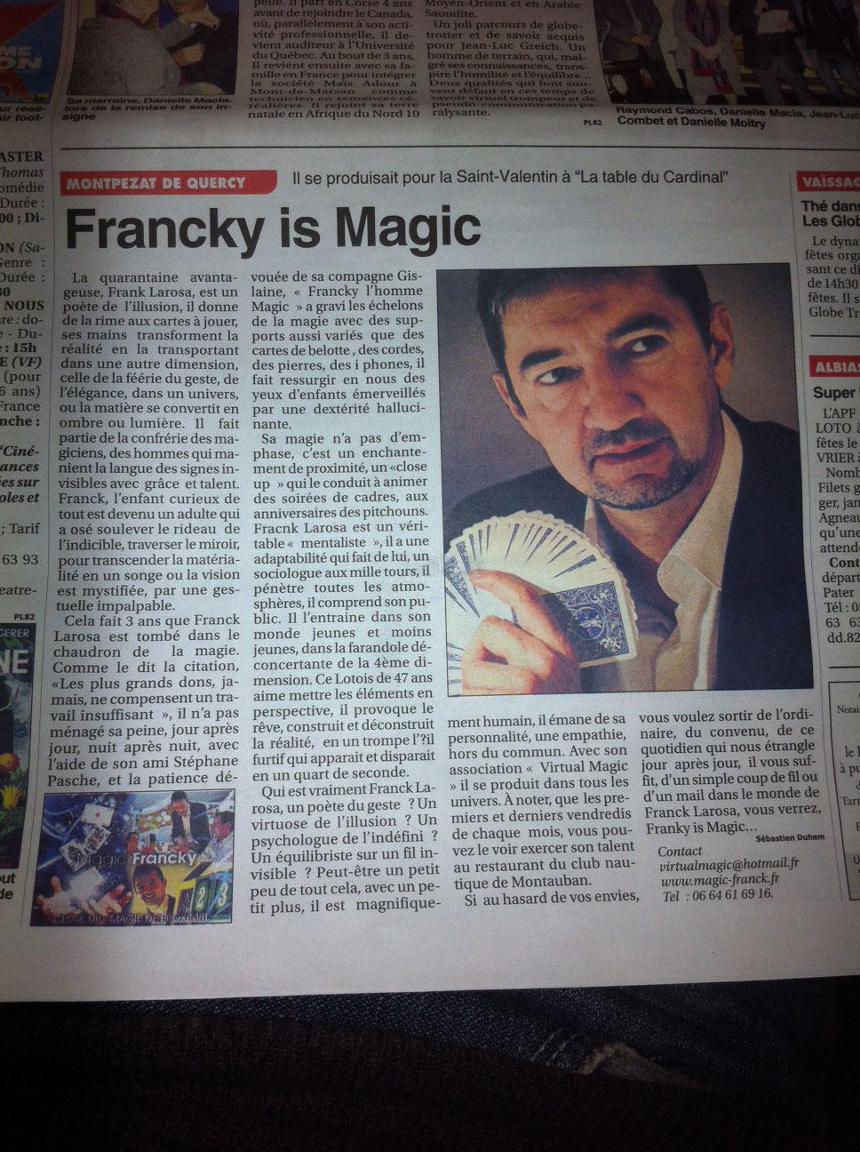 MAGIC FRANCKY DANS LA PRESSE TOULOUSE